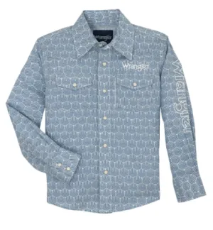 112359471 - Boys Logo Long Sleeve Shirt - Blue
