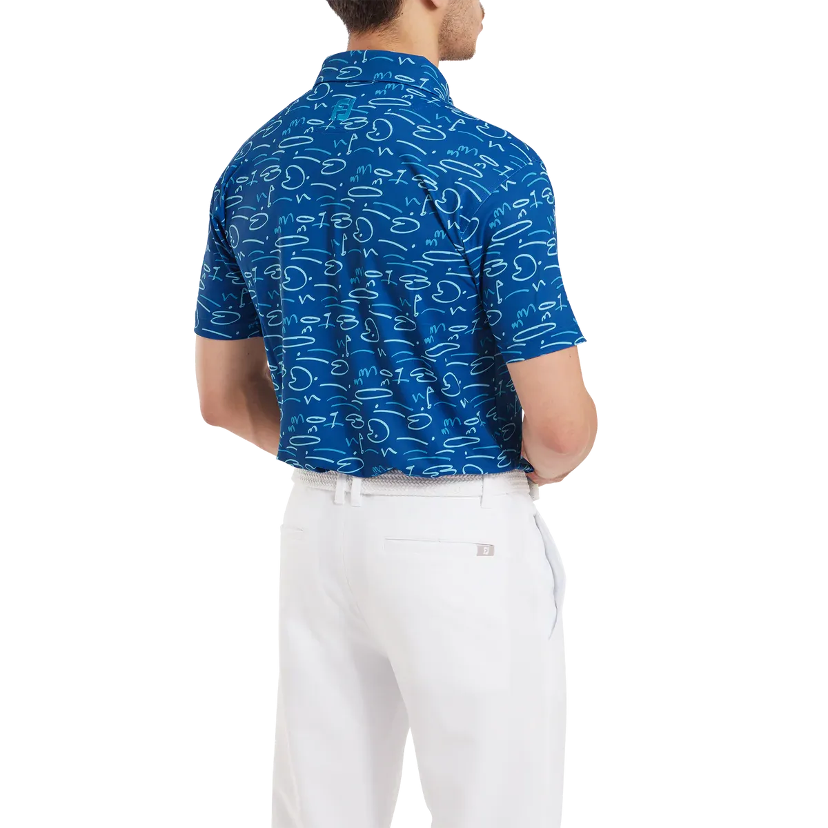 2024 FootJoy Men's Golf Course Doodle Polo - Deep Blue