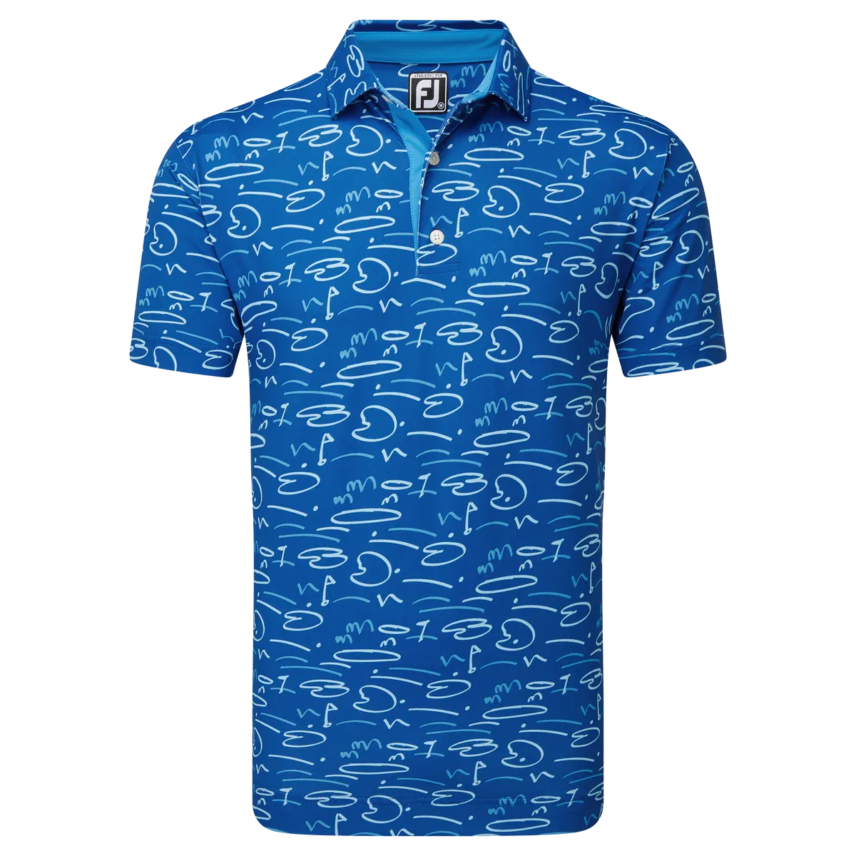 2024 FootJoy Men's Golf Course Doodle Polo - Deep Blue