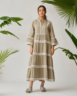 3 Layered Lace Midi Dress