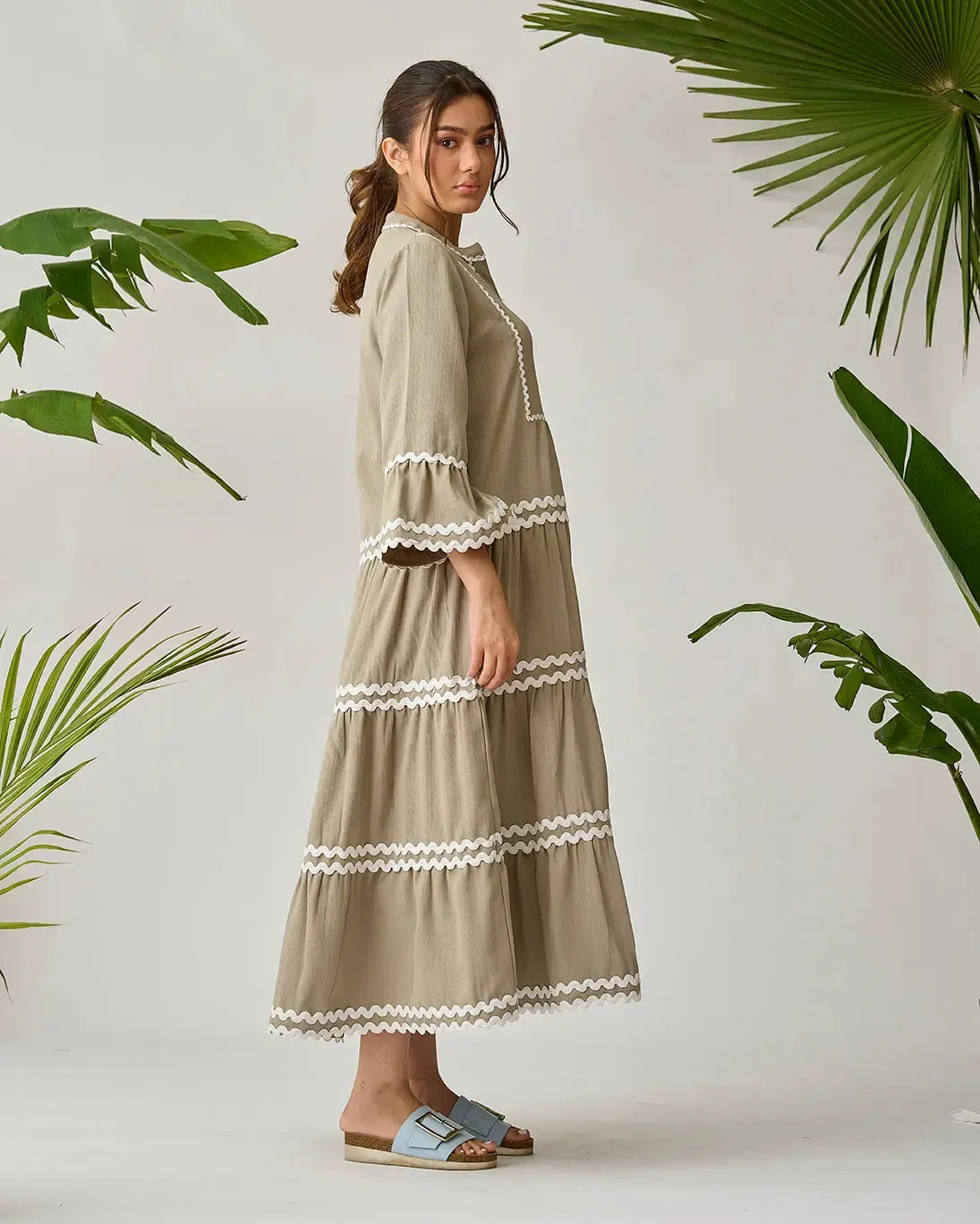 3 Layered Lace Midi Dress
