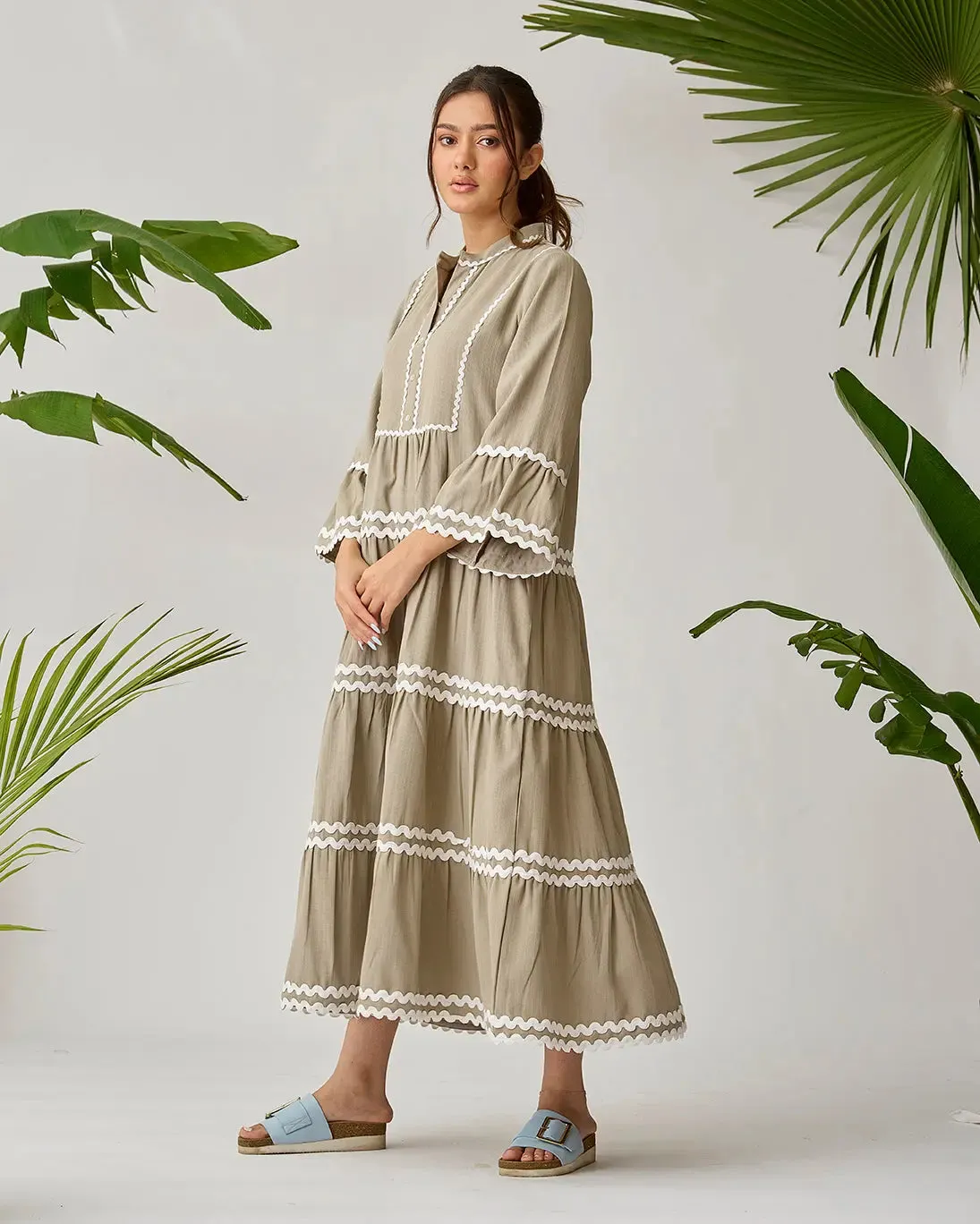 3 Layered Lace Midi Dress