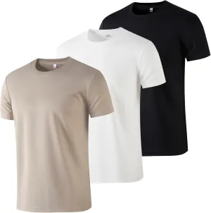 3 Pack Mens T Shirts,T Shirts for Men Pack with 1 Black &1 White,Soft Breathable Short Sleeve Tees for Gym