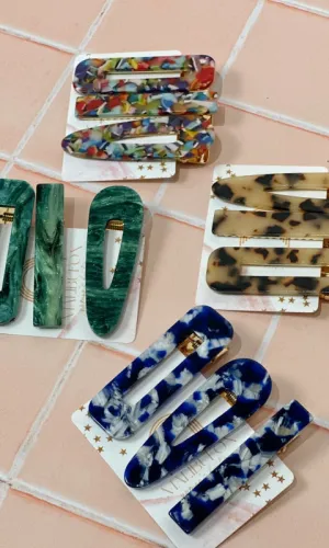 Acrylic Hair Clip Trio Set