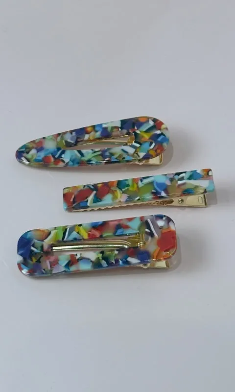 Acrylic Hair Clip Trio Set