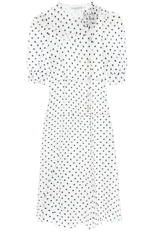 ALESSANDRA RICH "silk organza midi dress with polka