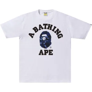 BAPE Color Camo College Tee 'White/Navy', White