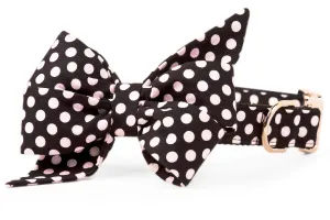 Black & White Polka Dot Belle Bow Dog Collar