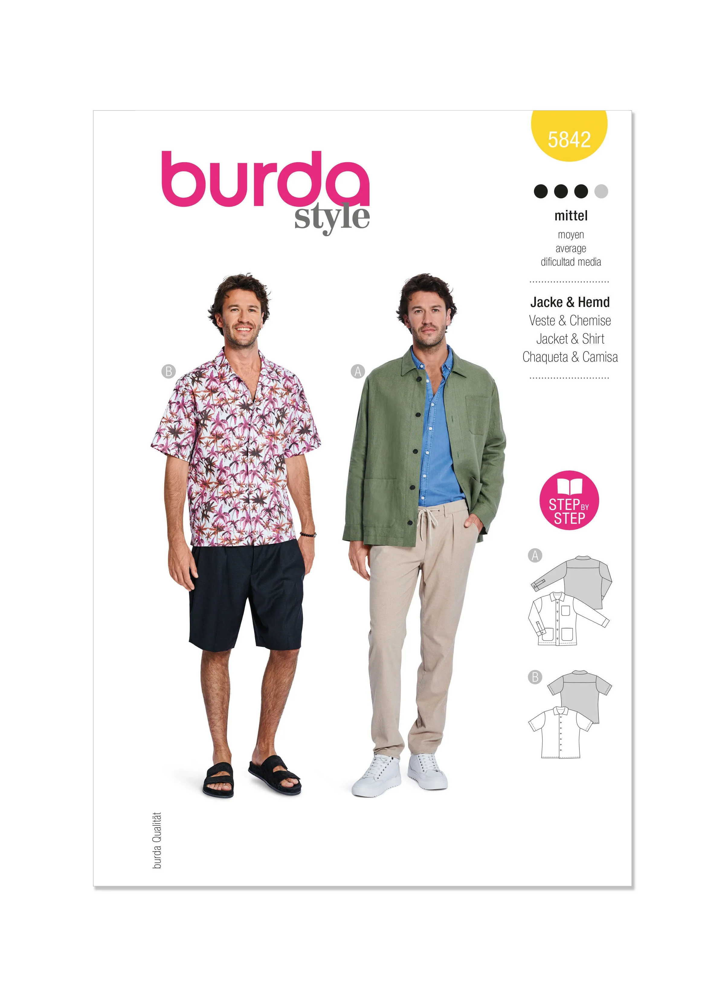 Burda Style 5842 Men's Shirt Pattern