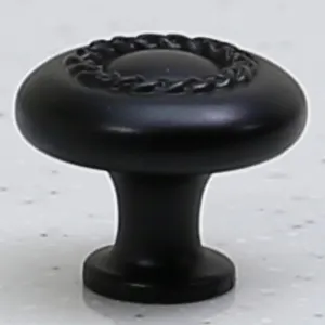 Cabinet Round Knob 1-1/4" inch Diameter, Matte Black