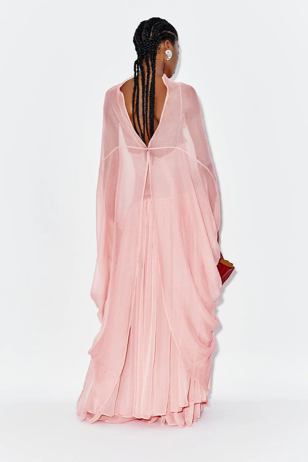 Carnation Blouson Gathered Chiffon Maxi Dress
