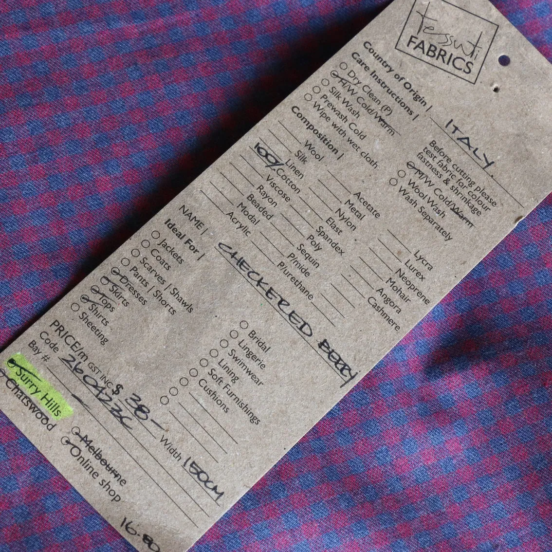 Checkered Berry Brushed Cotton