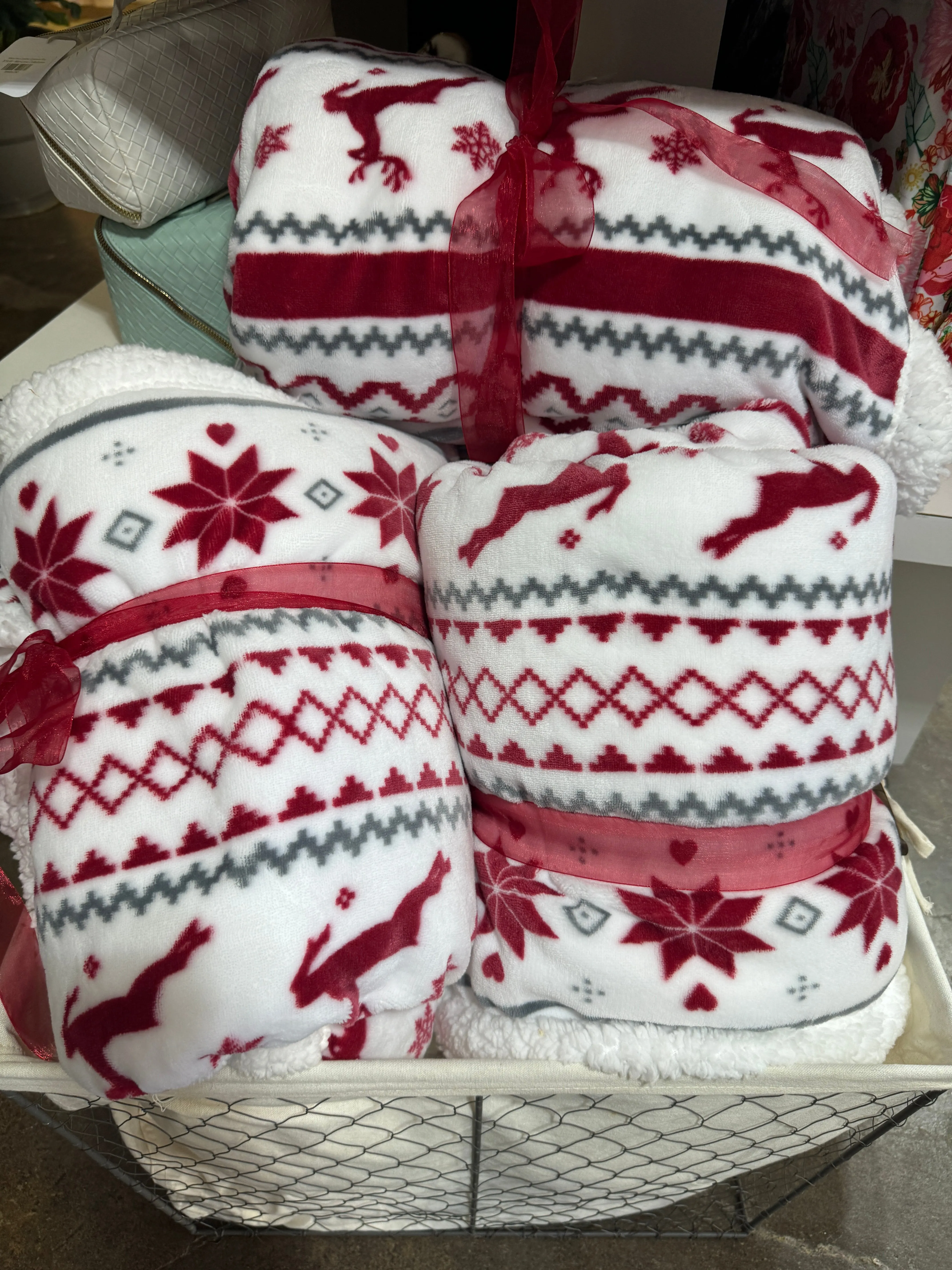 Christmas Flannel Sherpa Throw Blanket