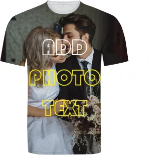 Custom T-Shirt, Custom Logo Shirts for Men, Customized Photo Tshirt, Personalized Tee Gift, 4XL White