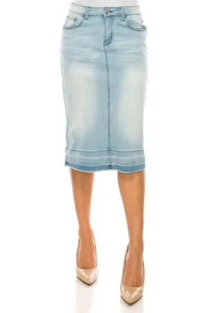Emma Light Wash Denim Skirt