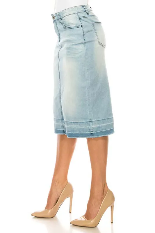 Emma Light Wash Denim Skirt