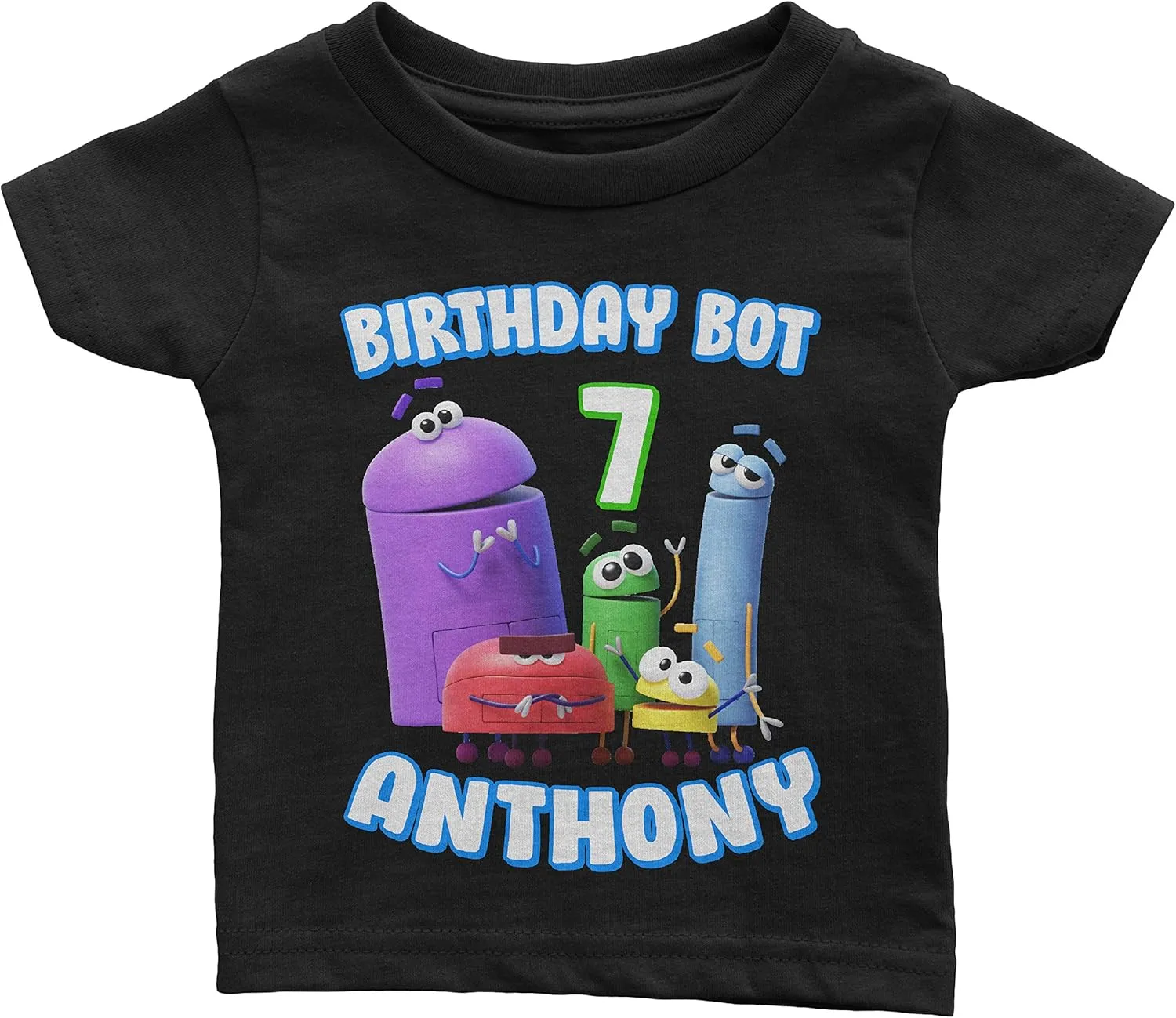 Family Personalized Shirt for Bot Theme Birthday Black