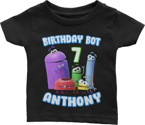 Family Personalized Shirt for Bot Theme Birthday Black