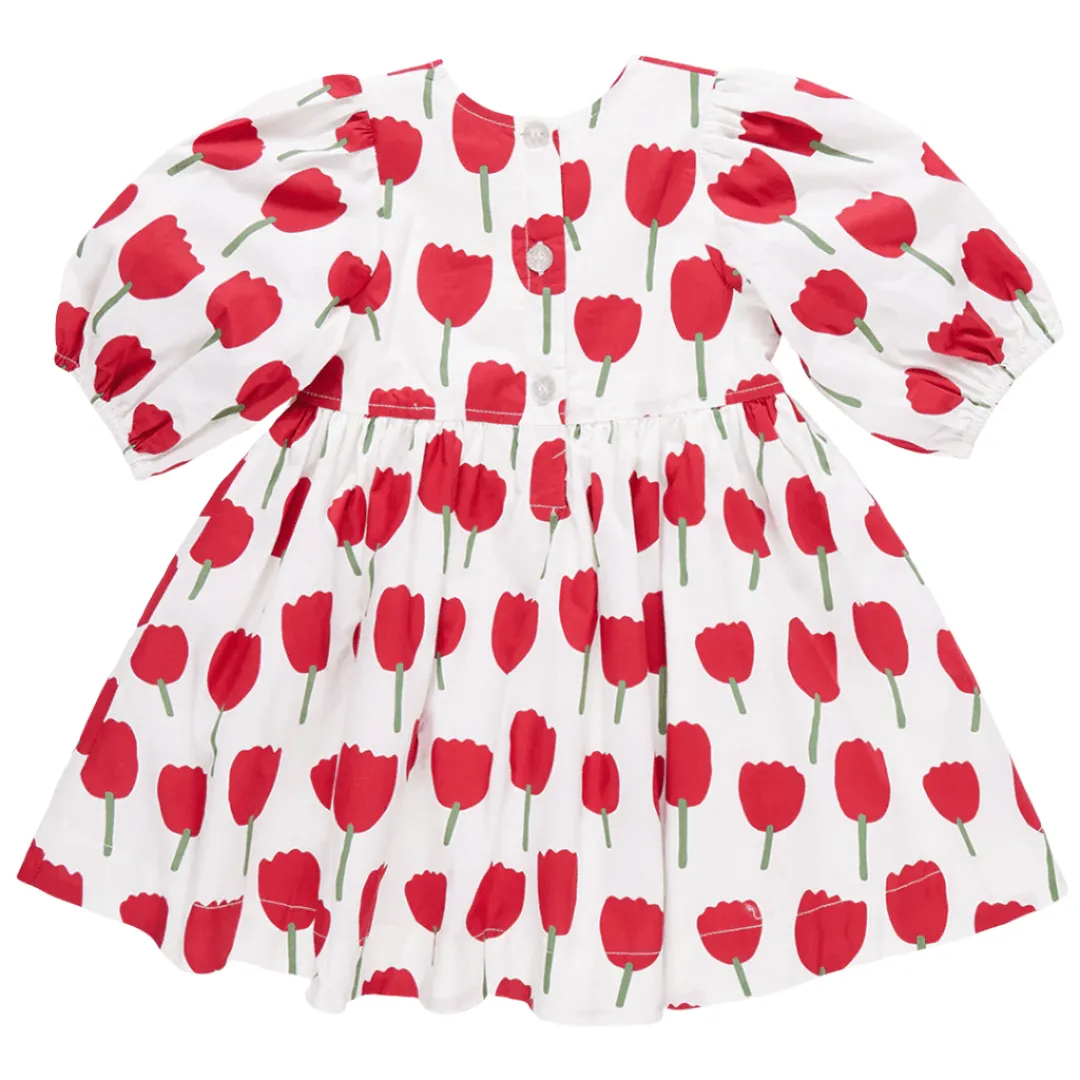 Girls Dresses | Evelyn- Red Tulips | Pink Chicken