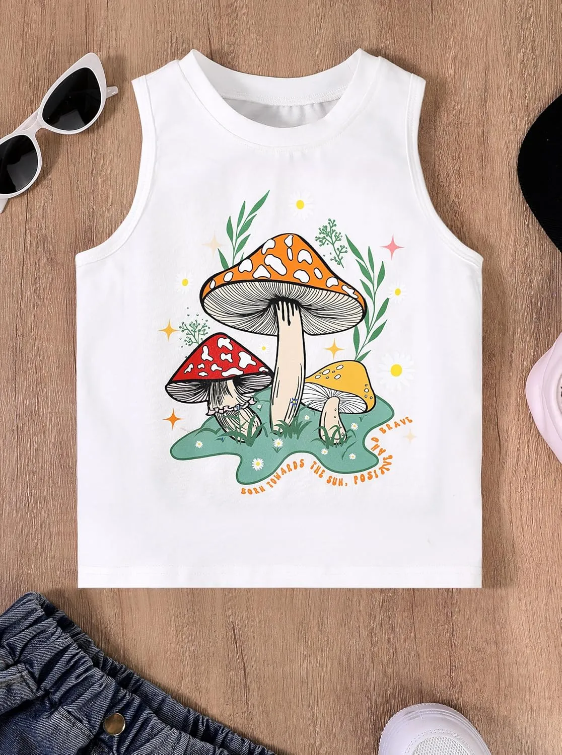 Girls' Graphic Tank Tops Kids Cute Summer Tops Casual Sleeveless Shirts