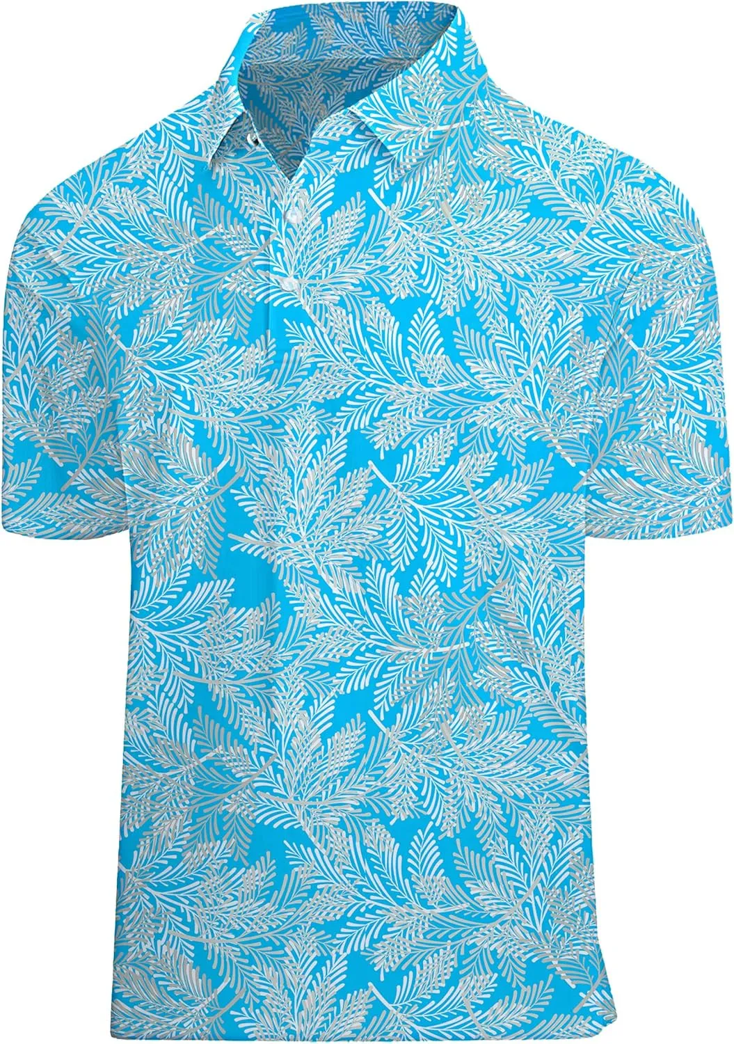 Golf Shirts for Men Printed Performance Moisture Wicking Short Sleeve Dry Fit Polo Shirts