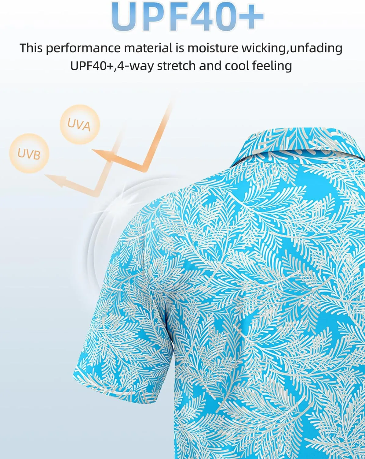 Golf Shirts for Men Printed Performance Moisture Wicking Short Sleeve Dry Fit Polo Shirts