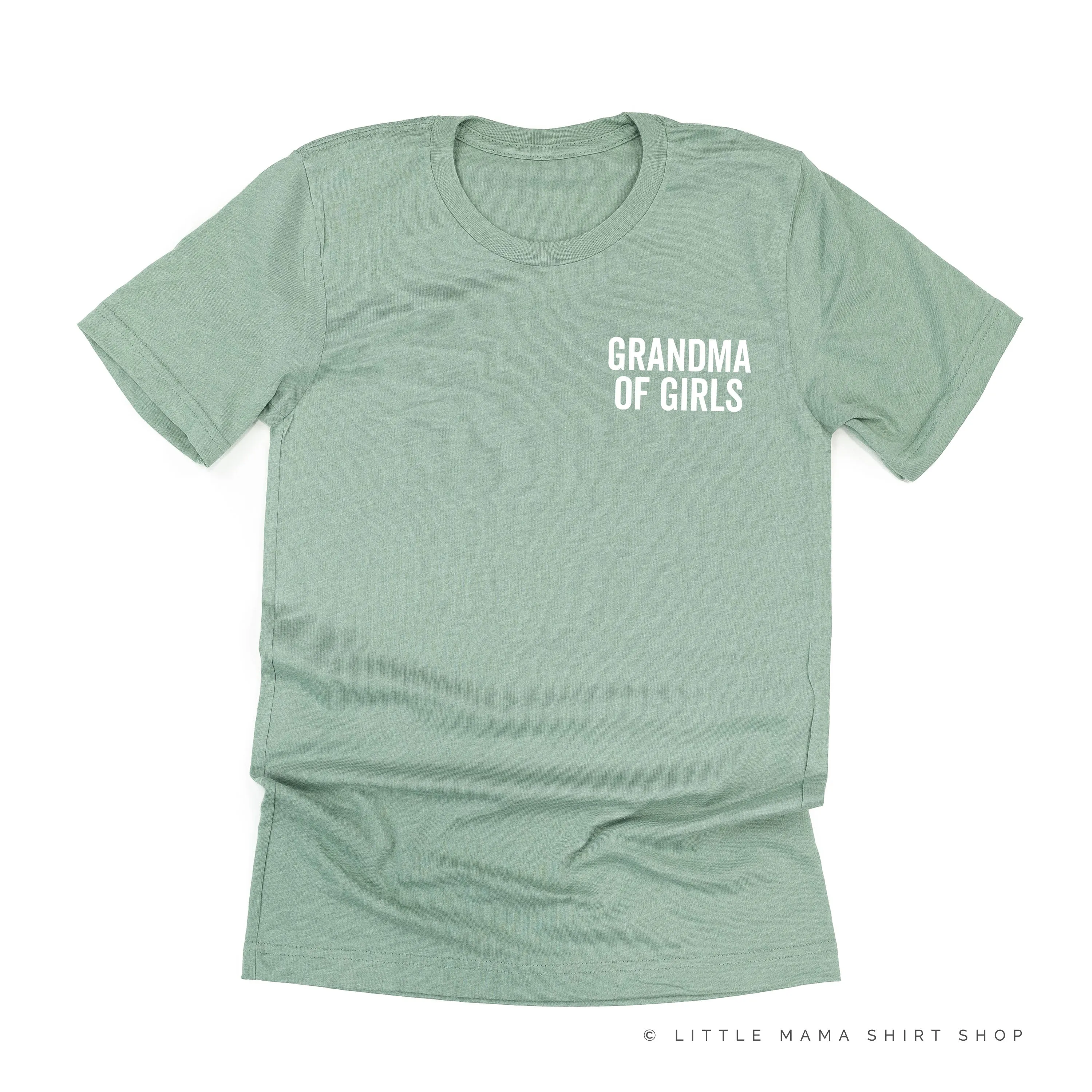 GRANDMA OF GIRLS - BLOCK FONT POCKET SIZE - Unisex Tee