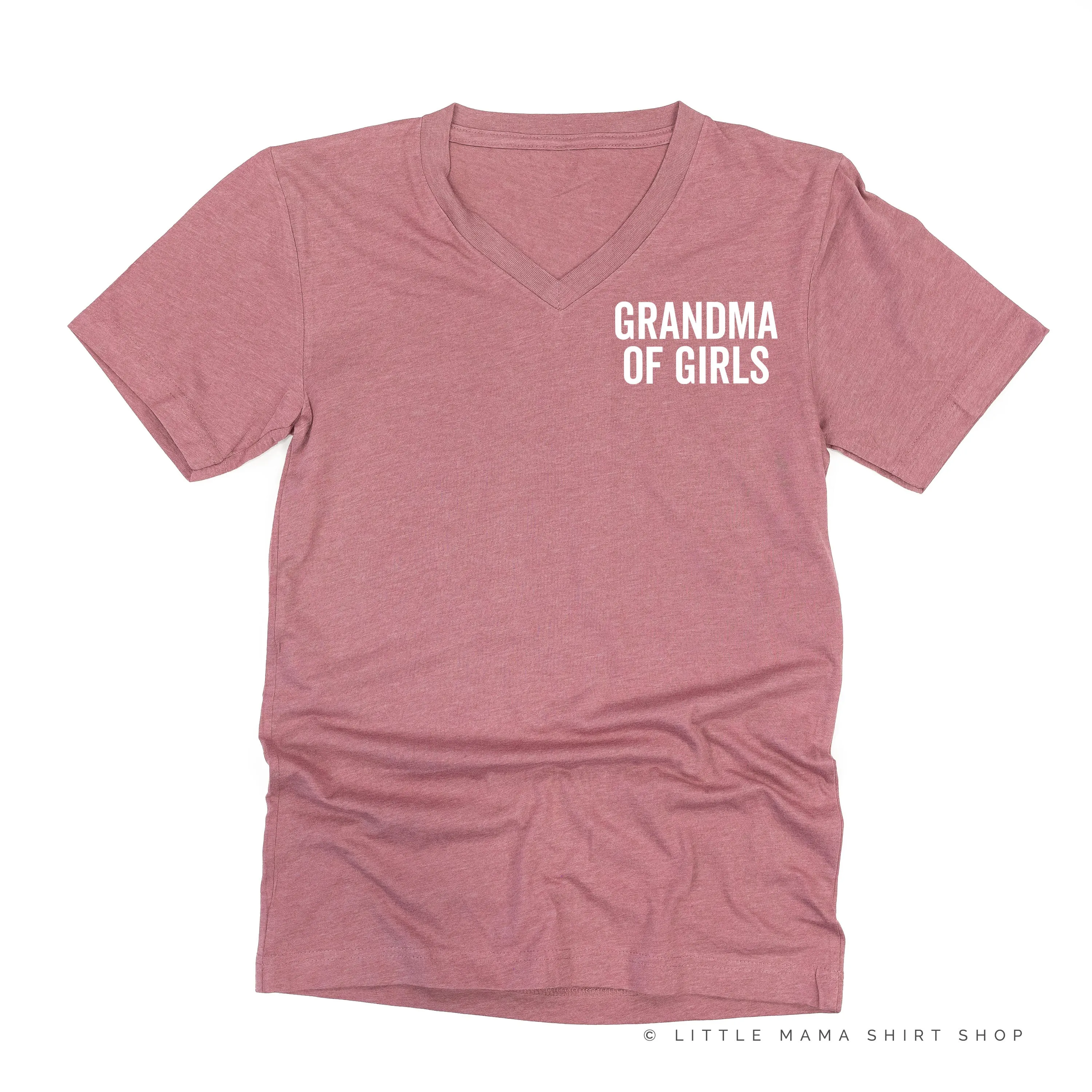 GRANDMA OF GIRLS - BLOCK FONT POCKET SIZE - Unisex Tee