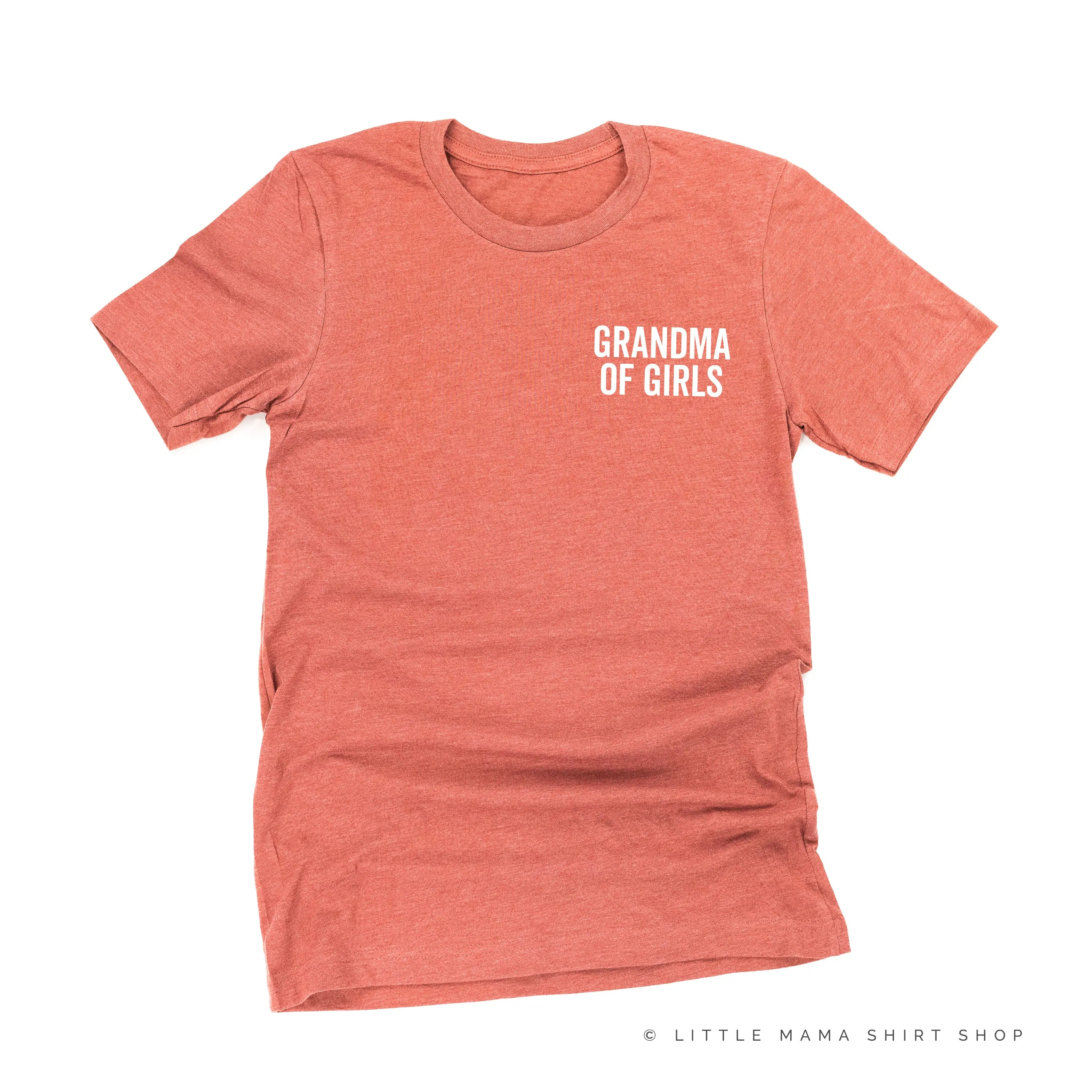 GRANDMA OF GIRLS - BLOCK FONT POCKET SIZE - Unisex Tee
