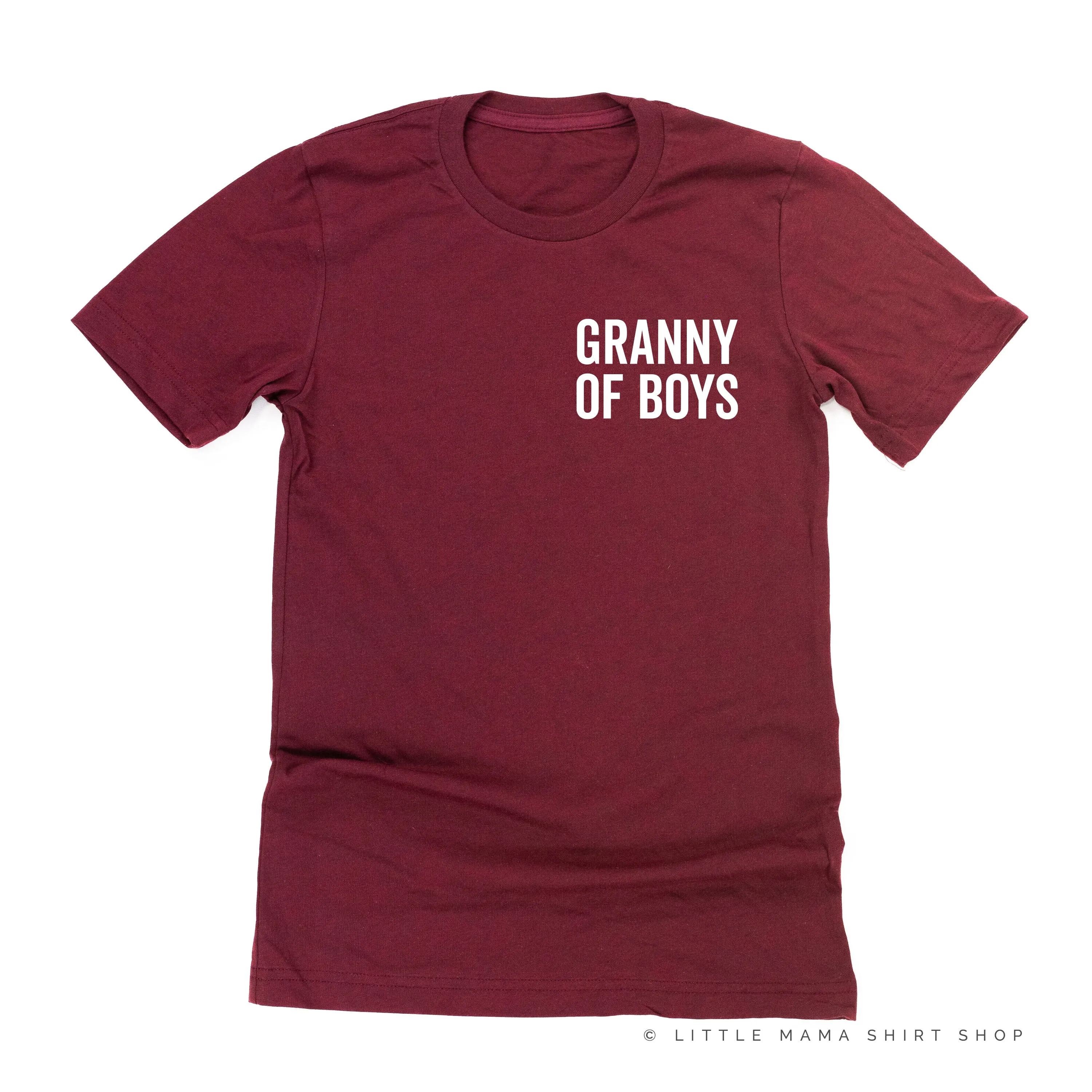 GRANNY OF BOYS - BLOCK FONT POCKET SIZE - Unisex Tee