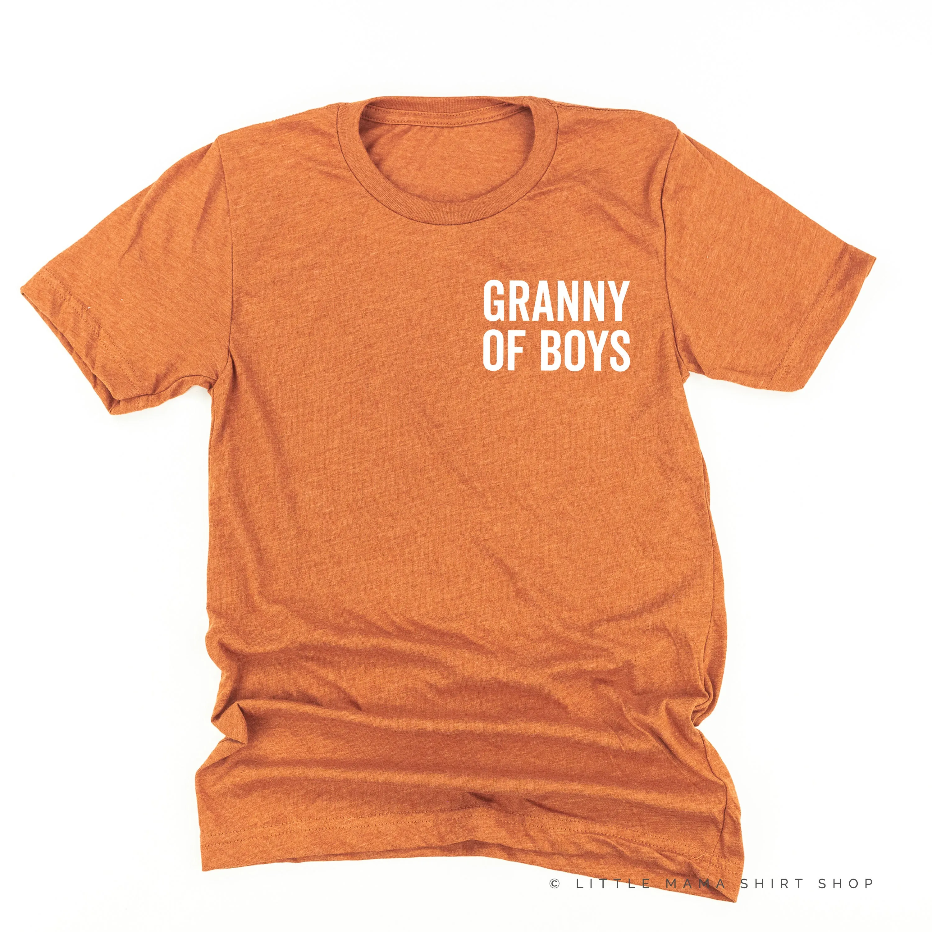 GRANNY OF BOYS - BLOCK FONT POCKET SIZE - Unisex Tee