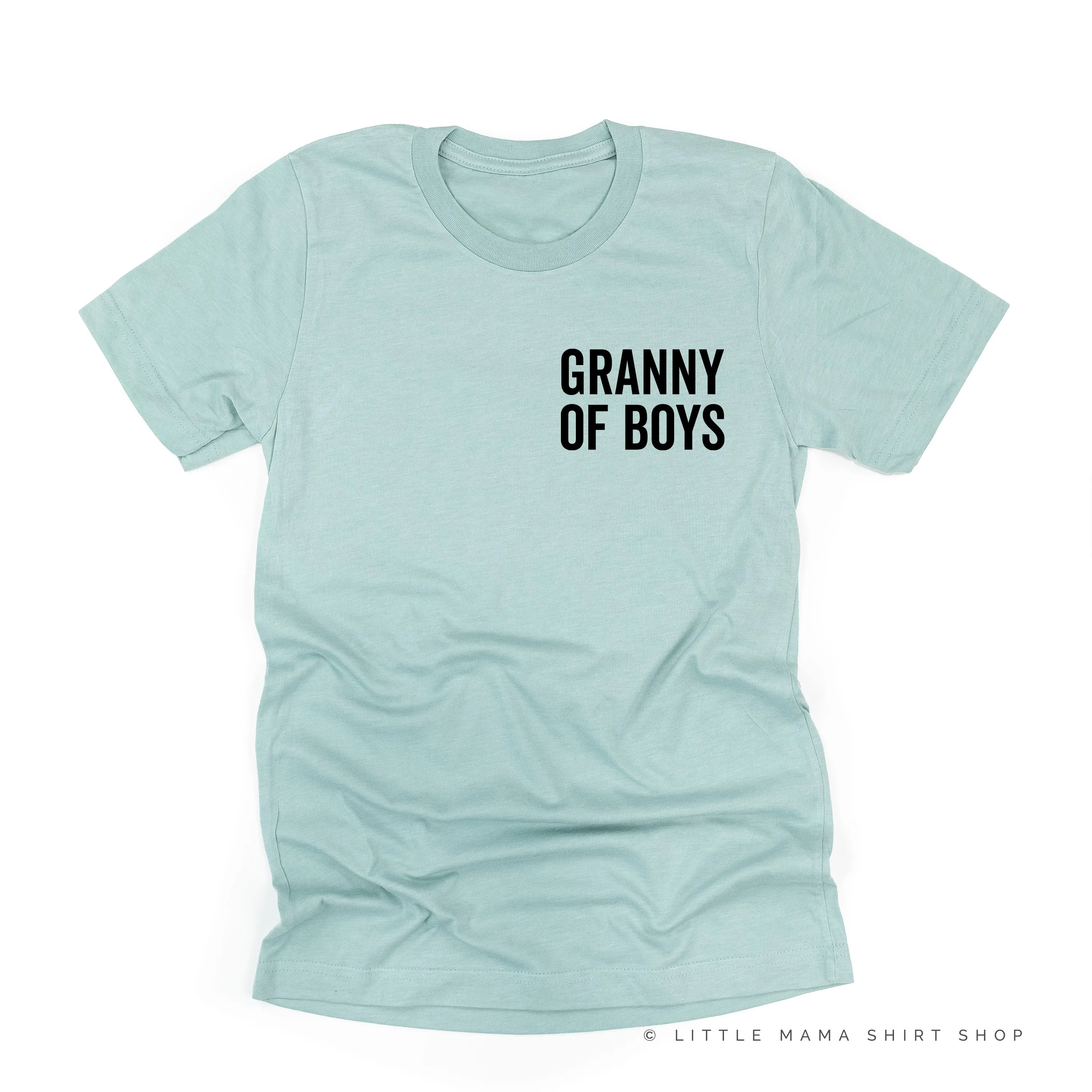 GRANNY OF BOYS - BLOCK FONT POCKET SIZE - Unisex Tee