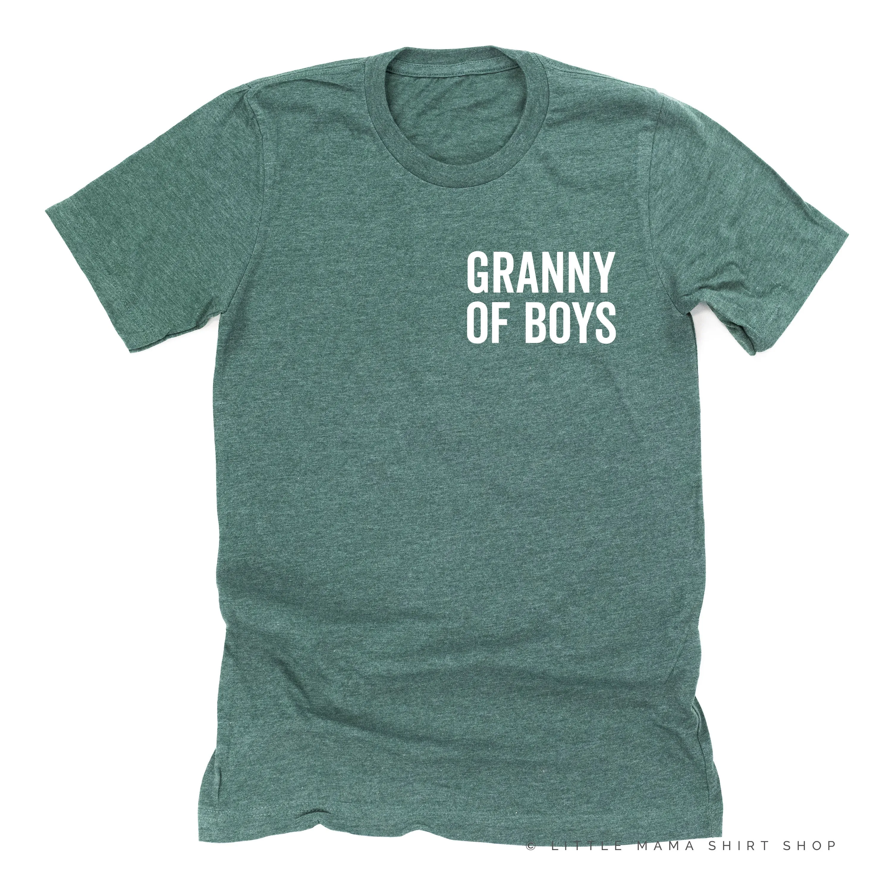 GRANNY OF BOYS - BLOCK FONT POCKET SIZE - Unisex Tee