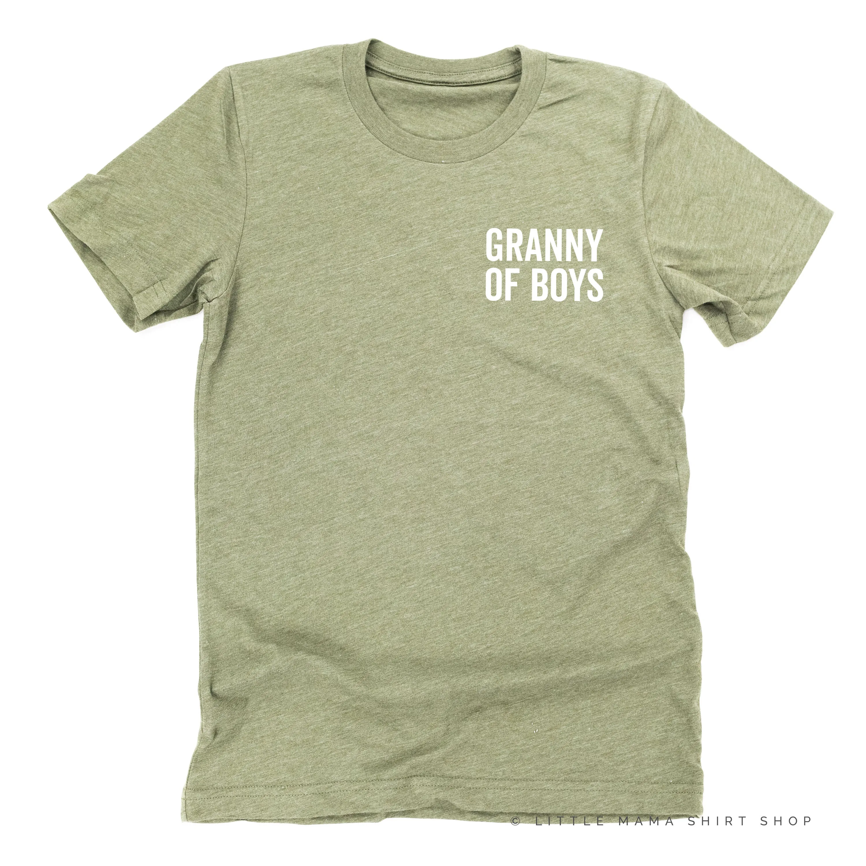 GRANNY OF BOYS - BLOCK FONT POCKET SIZE - Unisex Tee