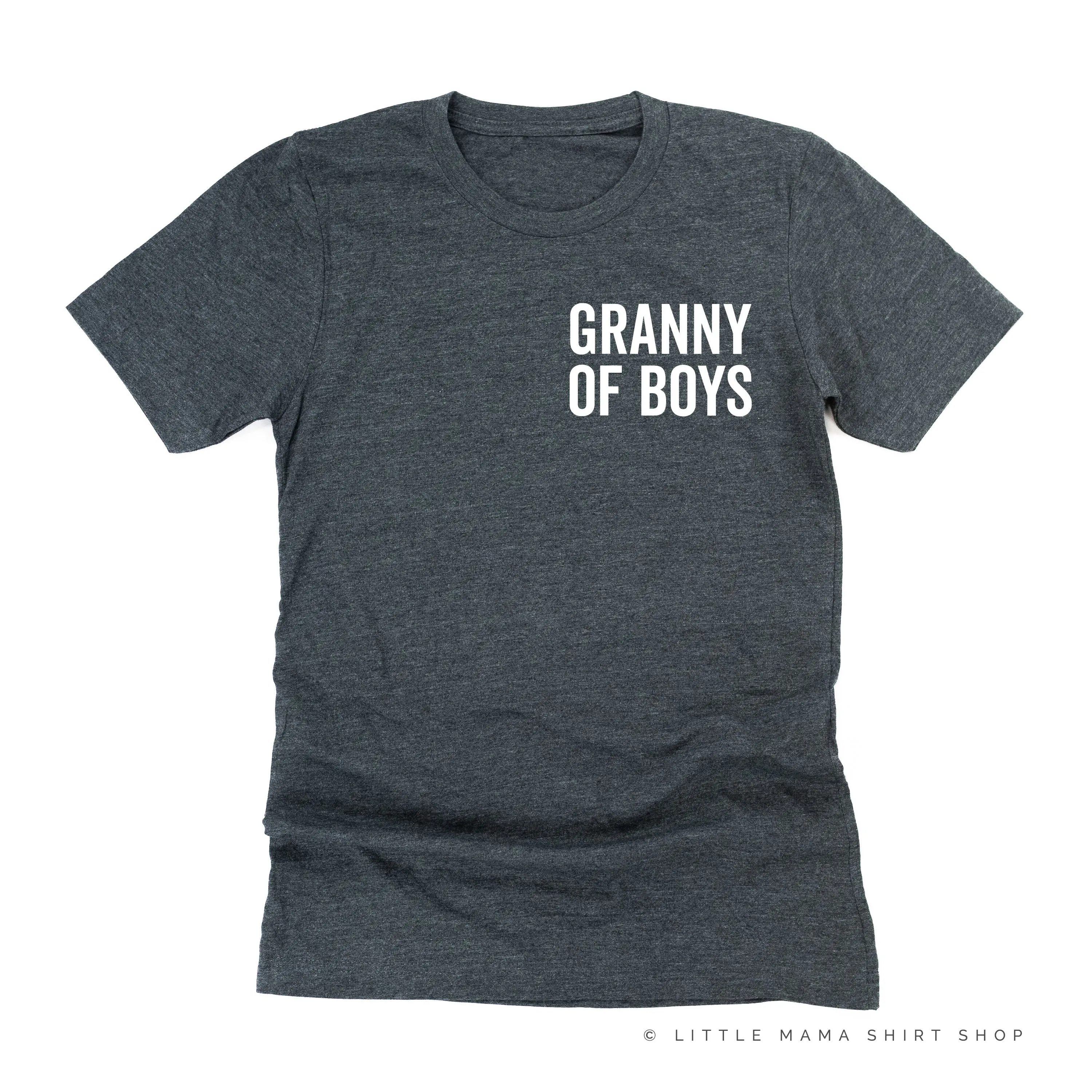 GRANNY OF BOYS - BLOCK FONT POCKET SIZE - Unisex Tee