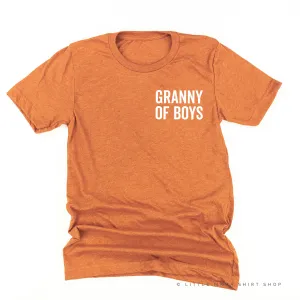 GRANNY OF BOYS - BLOCK FONT POCKET SIZE - Unisex Tee