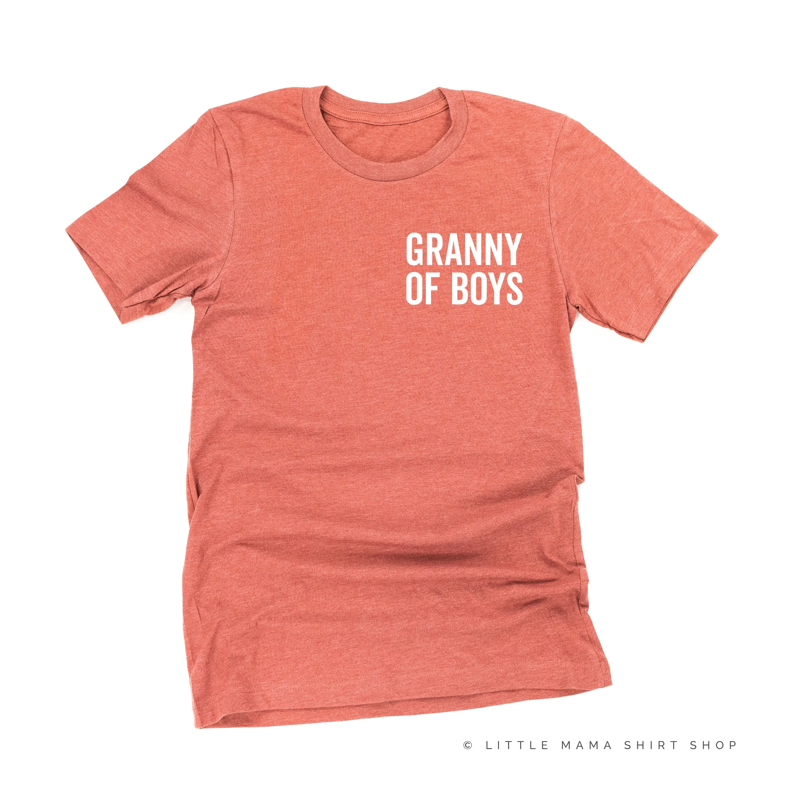 GRANNY OF BOYS - BLOCK FONT POCKET SIZE - Unisex Tee