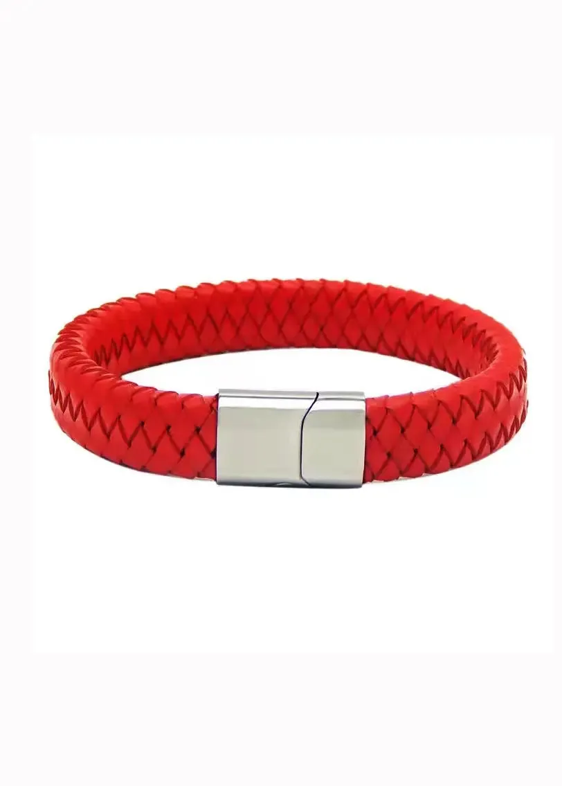 Handwoven Pure Red Dragon Scale Patterned Koi Bracelet ML1335
