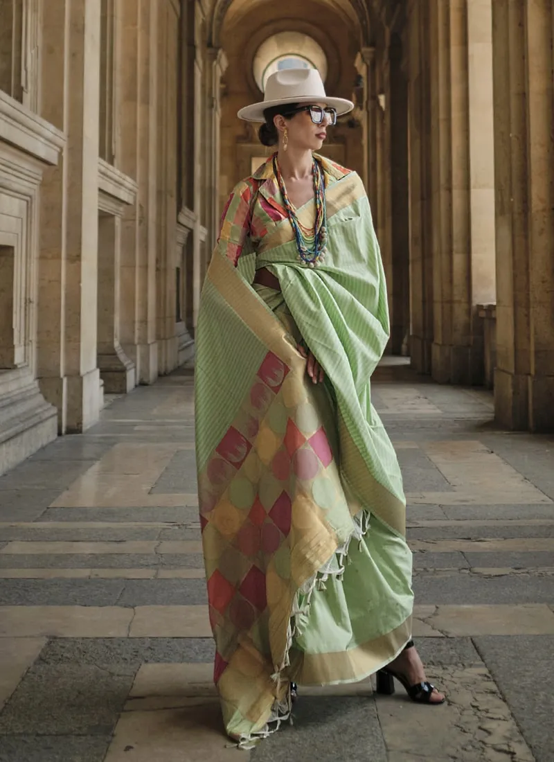 Handwoven Soft Silk Wedding Saree with a Matching Blouse