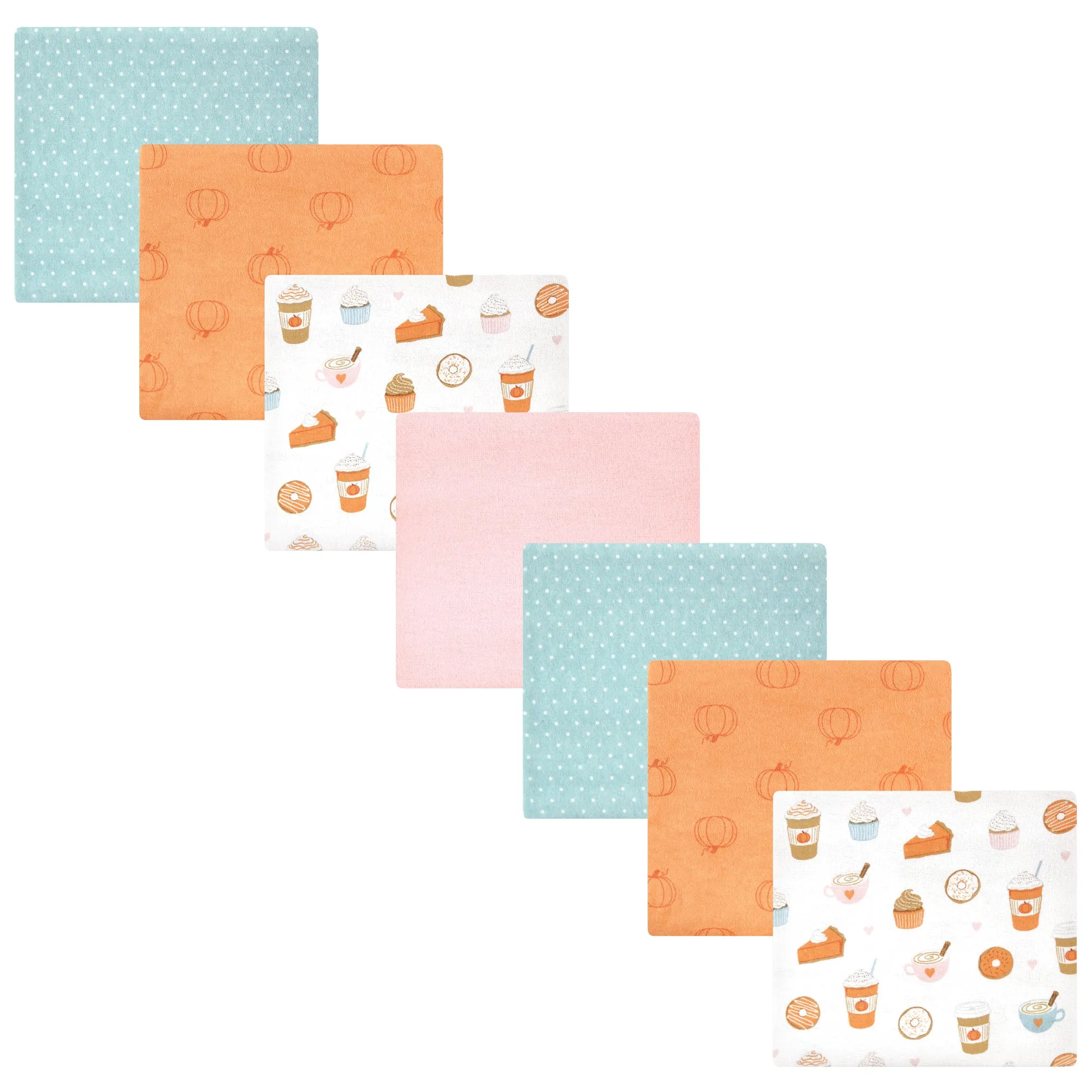 Hudson Baby Cotton Flannel Receiving Blankets Bundle, Pumpkin Spice