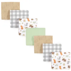 Hudson Baby Cotton Flannel Receiving Blankets Bundle, Woodland