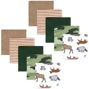 Hudson Baby Flannel Cotton Washcloths, Animal Adventure 10 Pack