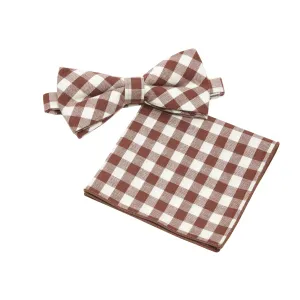 ID-CBT-16 IDENTITY Mens Cotton Bowtie and Pocket Square Set