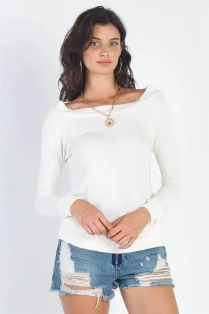 Ivory Soft Flannel Long Sleeve Top