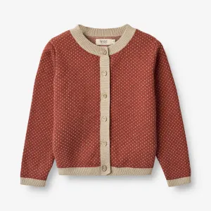 Knit Cardigan Elga - red beige