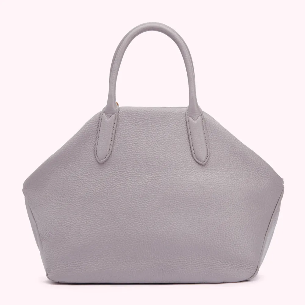 LAVENDER GREY GRAINY LEATHER LARGE VALENTINA