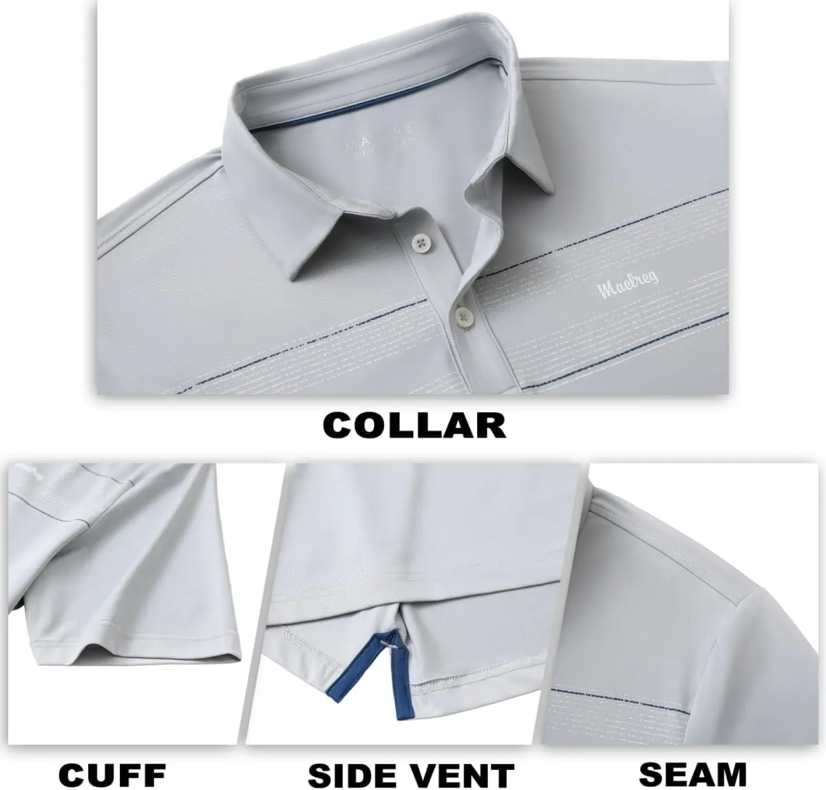 M MAELREG Golf Shirts for Men Quick Dry Short Sleeve Casual Stylish Moisture Wicking Chest Print Collared Mens Polo Shirts