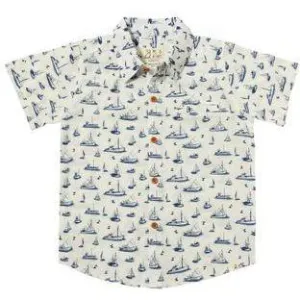 Me & Henry Maui Printed Shirts | Navy Boats