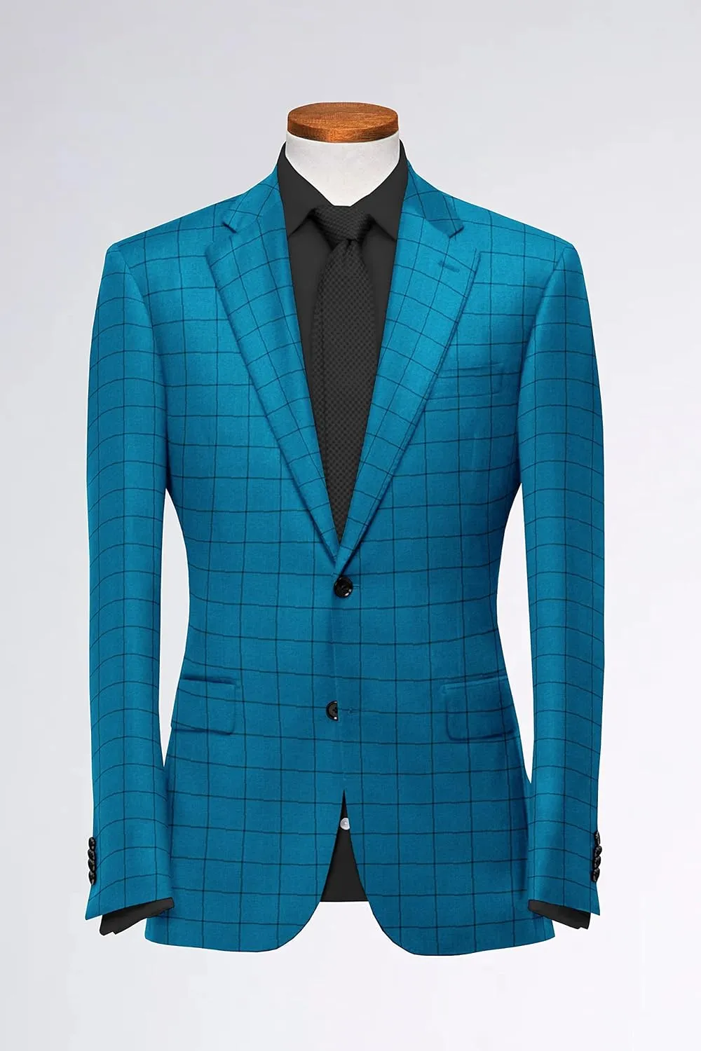 Men's Cotton Plaid Blazer Checked 2 Button Long Sleeve Regular Daily Fit Suit Jacket Business Lightweight Casual Sport Coat