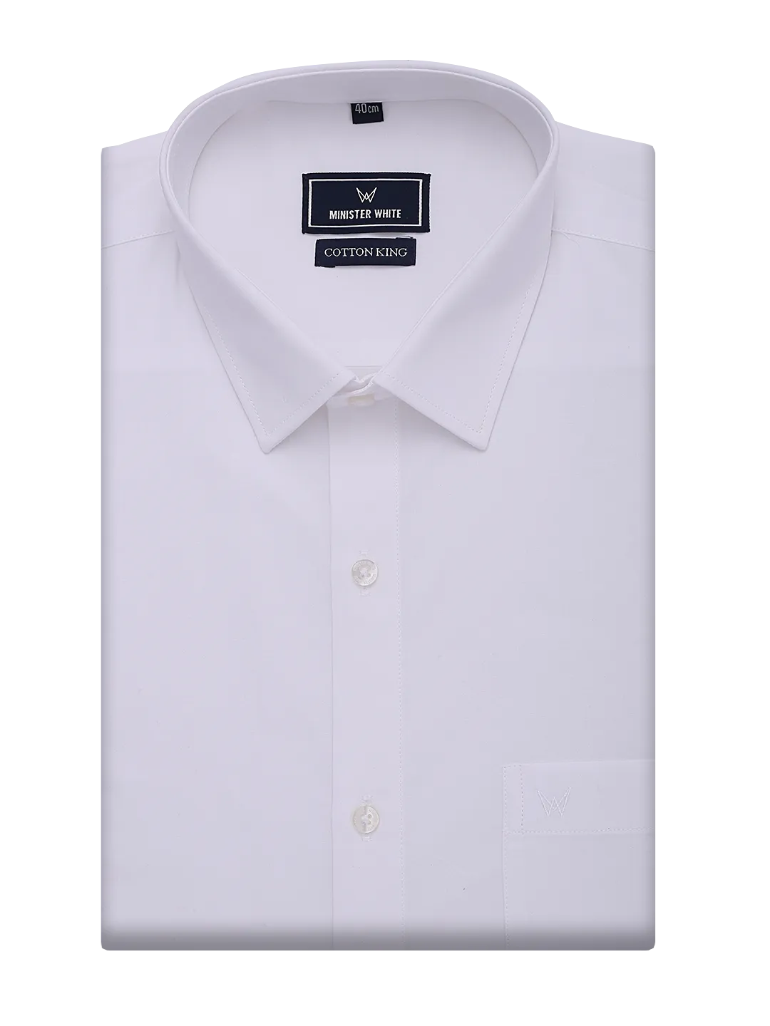Mens Cotton Regular Fit White Shirt Cotton King